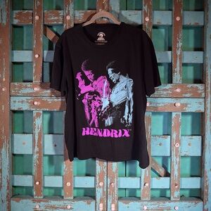 Hendrix Women’s Shirt XL Black Neon Graphic Print Short Sleeve Cotton Tee